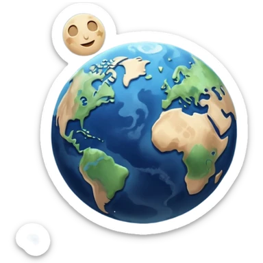 earth and the moon add stars make it less reallistic sticker