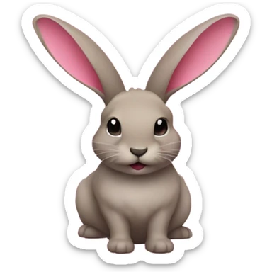 Conejo con pestañas y un moño rosa  sticker