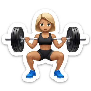 black clothes blue shoes barbell squats sticker