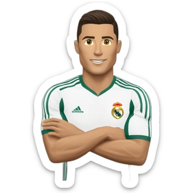 Cristiano Ronaldo qui fait l aigle à deux tête avec ses mains sticker