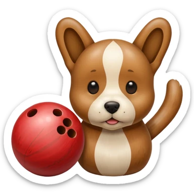 bowling skittle with puppy head on top sticker