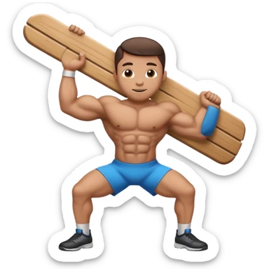 cartoon character holding a plank position sticker