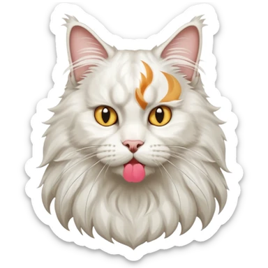 White Maine coon cat squaring up sticker