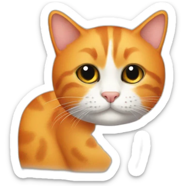 Orange cat with tiny black spots sticker