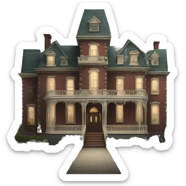 Expensive pre-Victorian very wide Mansion hotel haunting  sticker