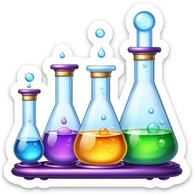 elaborate colorful alchemy setup sticker