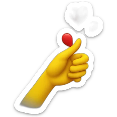 red heart upon yellow hand sideview sticker