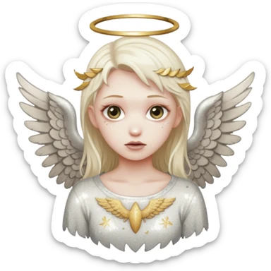 Glitter fallen angel sticker