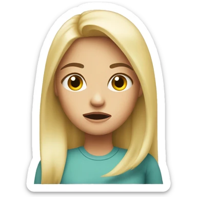 Blonde girl very annoyed sticker