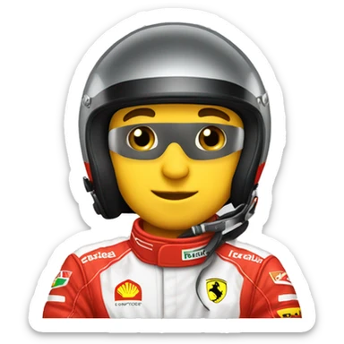 ferrari male racecar driver with helmet sticker