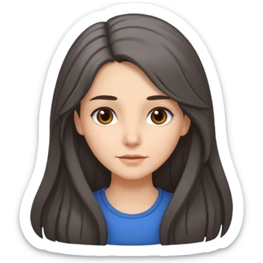 brunette girl long hair with more gray hairs sticker
