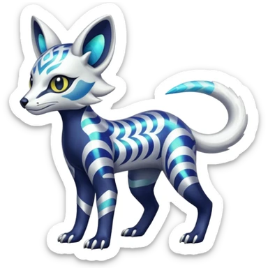 Shiny esoteric patterned Genet-Absol-Zeraora-Primagen-fusion-creature  sticker