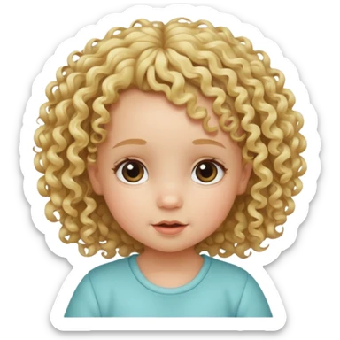 kıvırcık saçlı kız bebek kumral sticker
