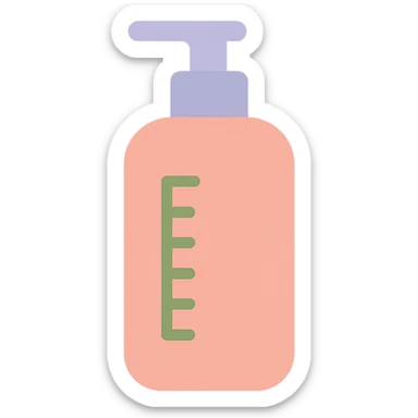 beauty product bottle with a measuring scale sticker