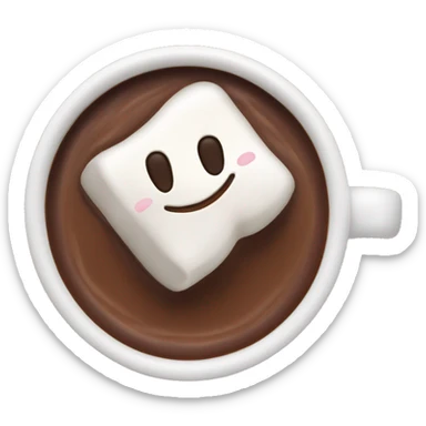 hot chocolate with marshmallow  sticker