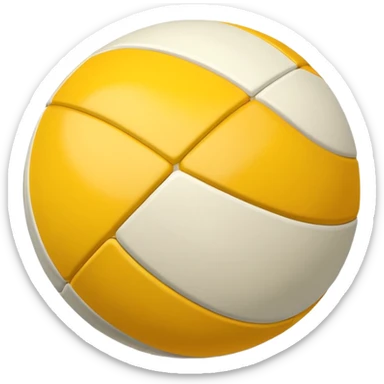 yellow and white striped ball, with shadow sticker