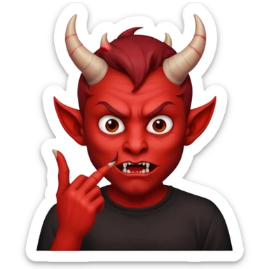 Creppy devil and shushing someone  sticker