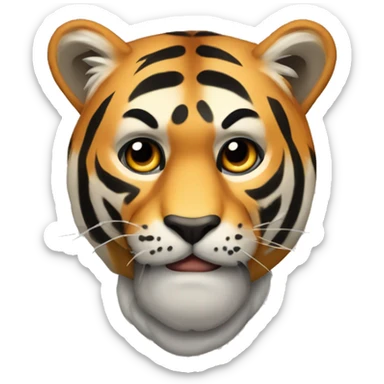 máscara de tigre con un manto por atras sticker