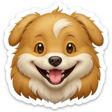 A happy laughing dog with tiers of laugh sticker