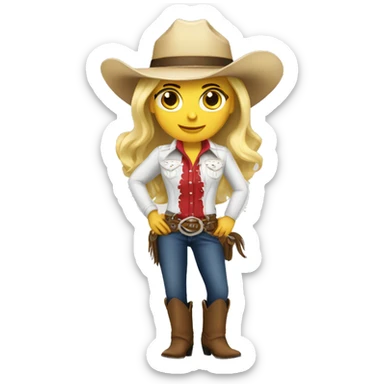 Blonde white cowgirl  sticker