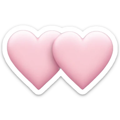 two pastel pink hearts sticker