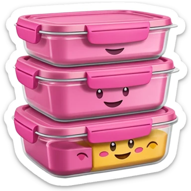 pink tupperware container for meal prep - emoji sticker