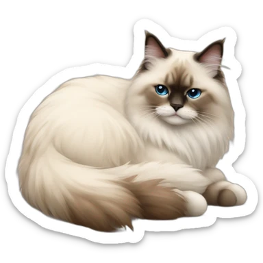 himalayan ragdoll cat asleep sticker