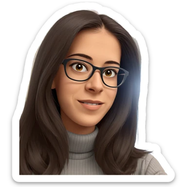 smiling girl in turtleneck sweater sticker