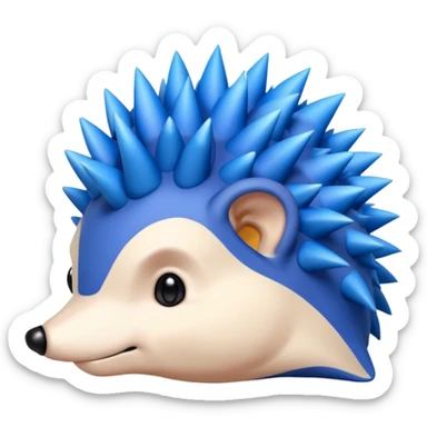  A blue hedgehog with 6 spines only face no whiskers sticker