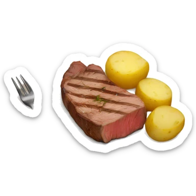 Steak with potatoes sticker