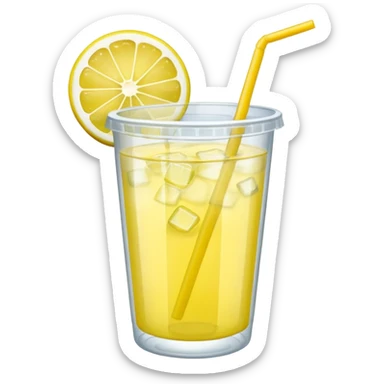 lemonade in a plastic cup without a lid and straw sticker