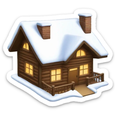 Christmas lodge house sticker