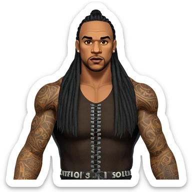 dark-skinned male with tattoos sticker