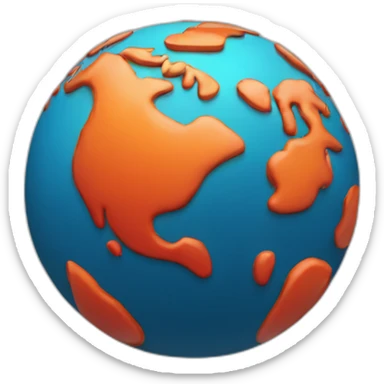 The earth with the ocean red and the earth orange sticker