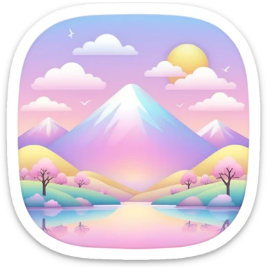  Pastel-white-yellow-pink-Iridescent-aesthetic-scenic-scenery-Decoration sticker