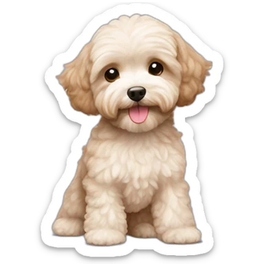 white light brown maltipoo terrier slender sticker