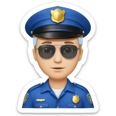 man police with hair style and hats and sun glasses sticker
