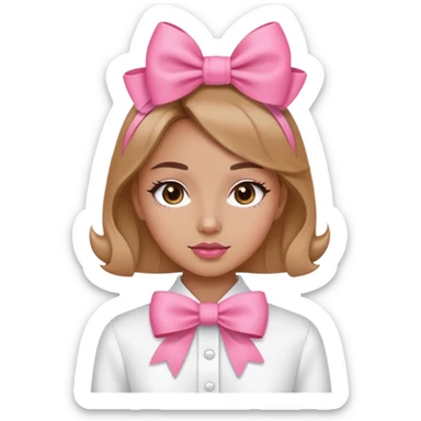 skin care girl with pink bow with cute outfit and tan lines sticker