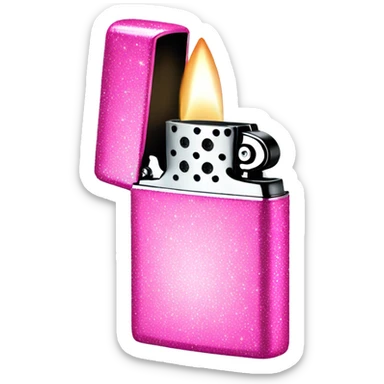 pink sparkly lighter  sticker