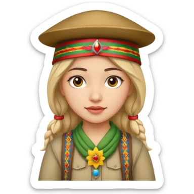 A girl with Kurdish hat sticker