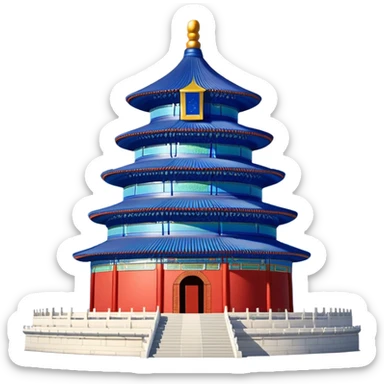 Temple of Heaven, round blue roof building, traditional Chinese architecture emoji sticker