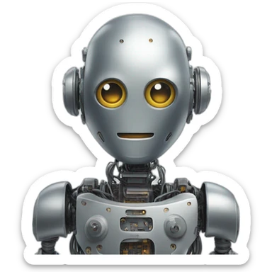 Robot in Alan Turing embrace  sticker
