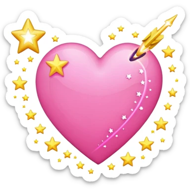 pink heart shooting star lines wand emoji sticker