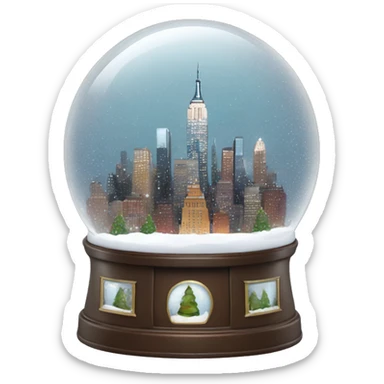 new york city snow globe, 4k, no background sticker