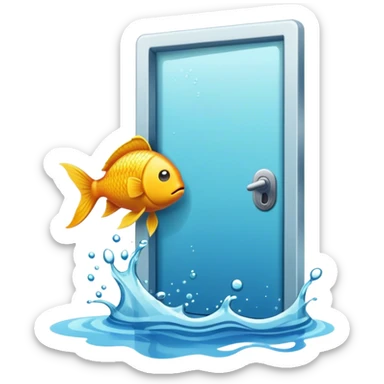 Fish push the door sticker