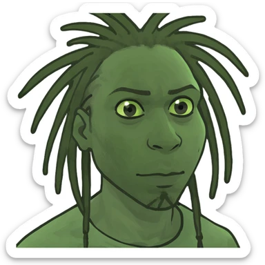 Darkskin man with dreads sticker