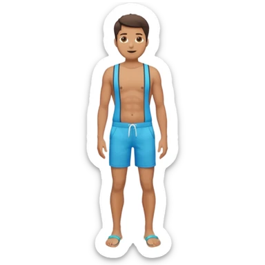 a man in Bermuda shorts as a swimsuit full body sticker