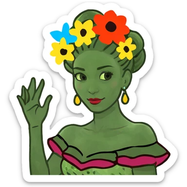 woman flamenco dancer half  sticker