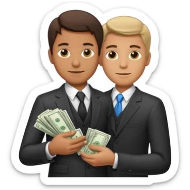 Yakuza holding money sticker