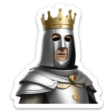 king baldwin IV in silver full face mask up sticker